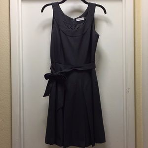 Calvin Klein Sleeveless Dark Grey Work Dress